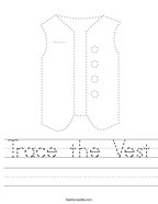 Trace the Vest Handwriting Sheet