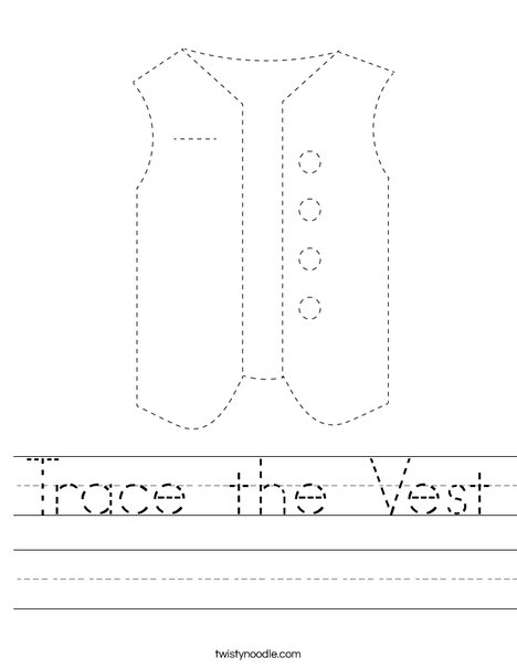 Trace the Vest Worksheet