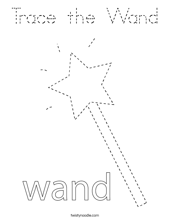 Trace the Wand Coloring Page