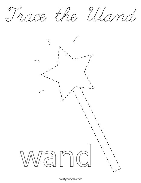 Trace the Wand Coloring Page