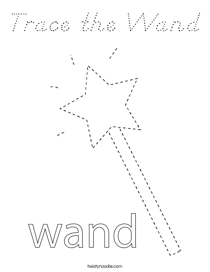 Trace the Wand Coloring Page