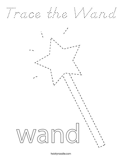 Trace the Wand Coloring Page