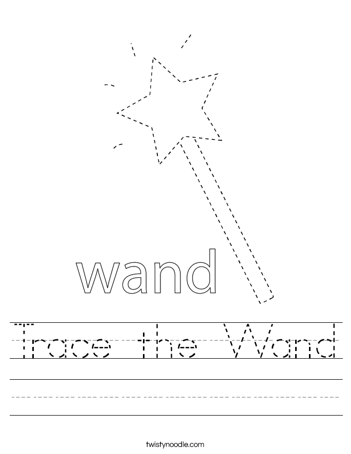 Trace the Wand Worksheet