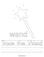 Trace the Wand Handwriting Sheet