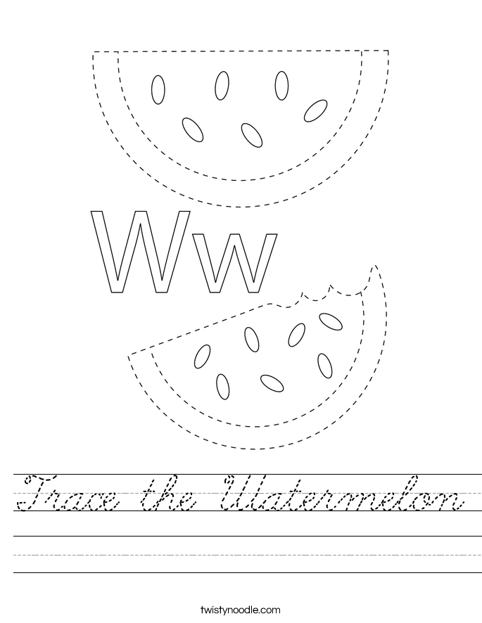 Trace the Watermelon Worksheet