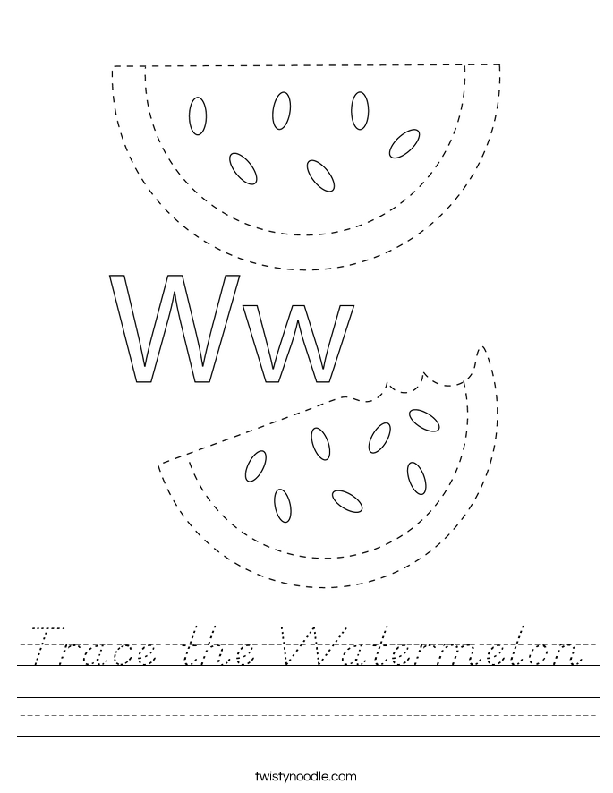 Trace the Watermelon Worksheet