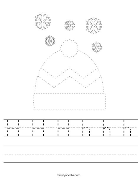 Trace the winter hat. Worksheet