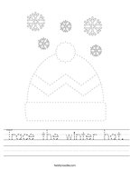 Trace the winter hat Handwriting Sheet