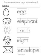 letter e coloring pages twisty noodle