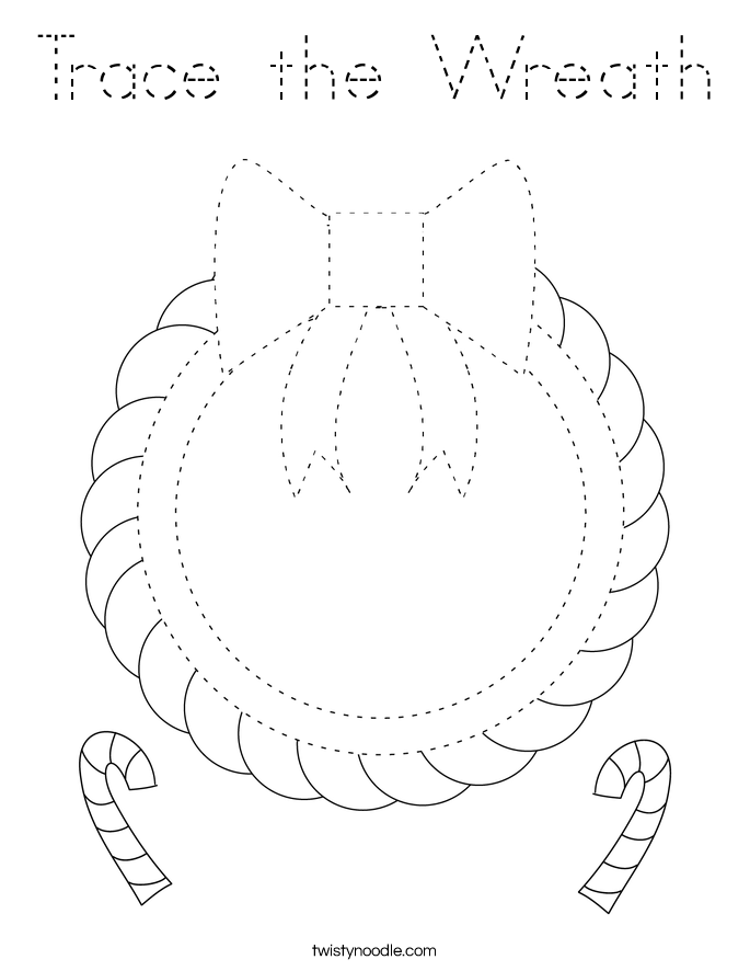 Trace the Wreath Coloring Page
