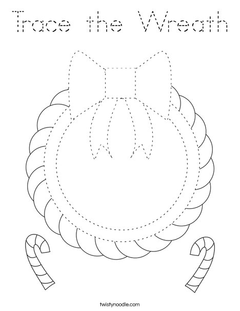 Trace the Wreath Coloring Page