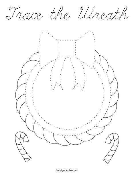 Trace the Wreath Coloring Page