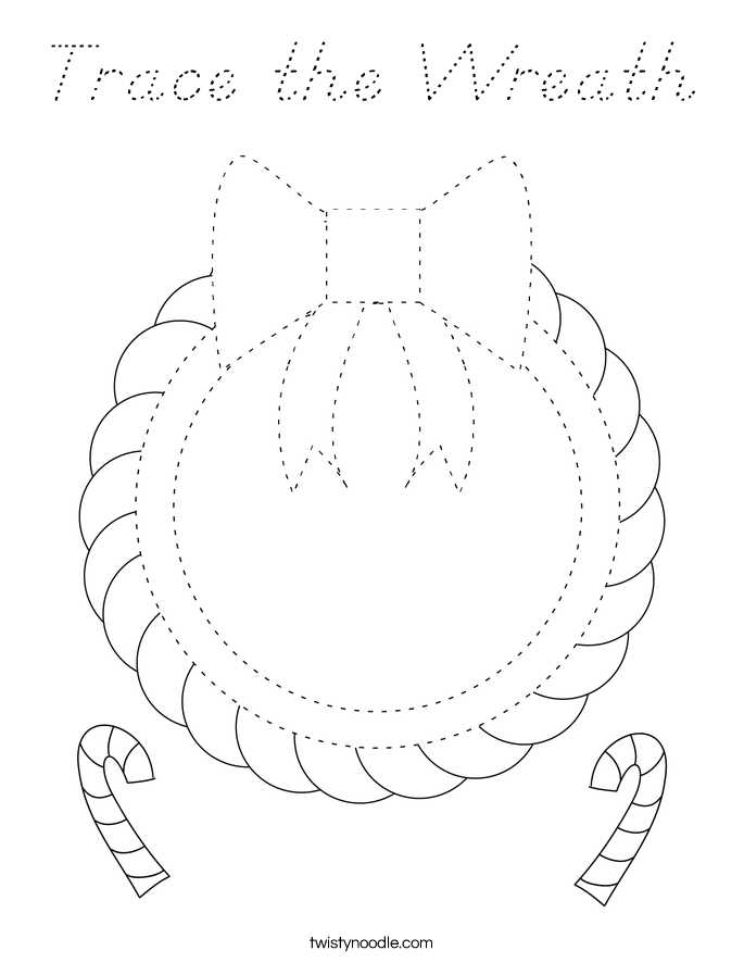 Trace the Wreath Coloring Page