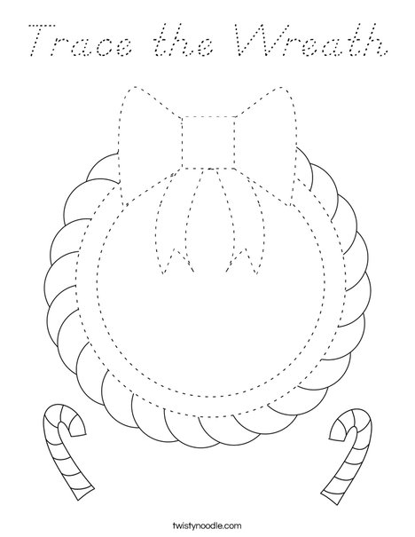 Trace the Wreath Coloring Page