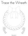 Trace the Wreath Coloring Page