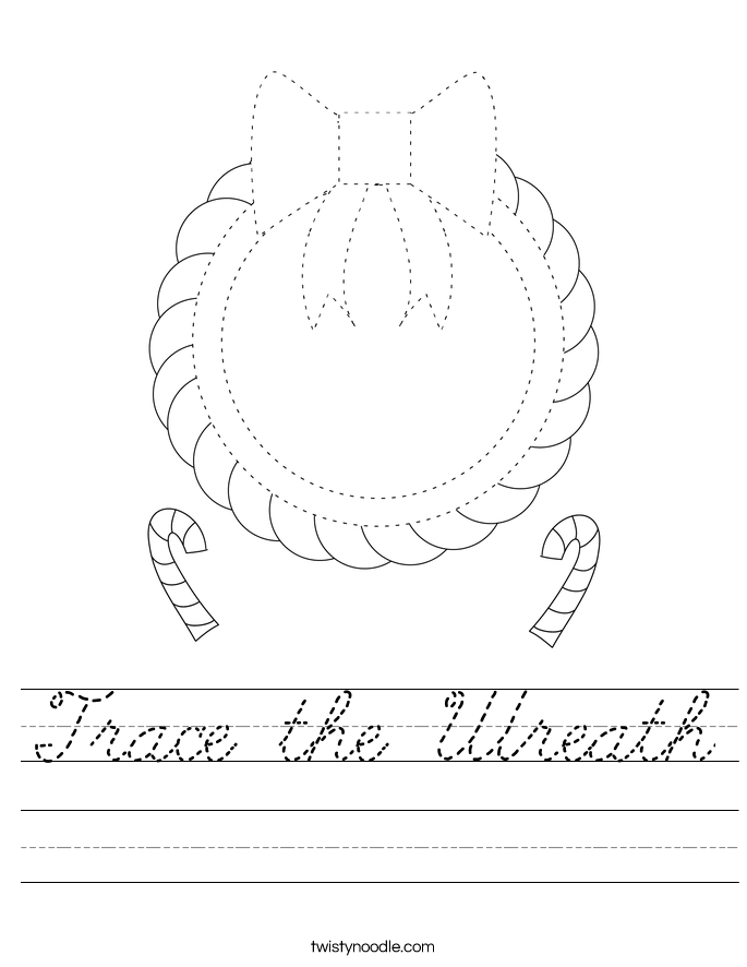 Trace the Wreath Worksheet