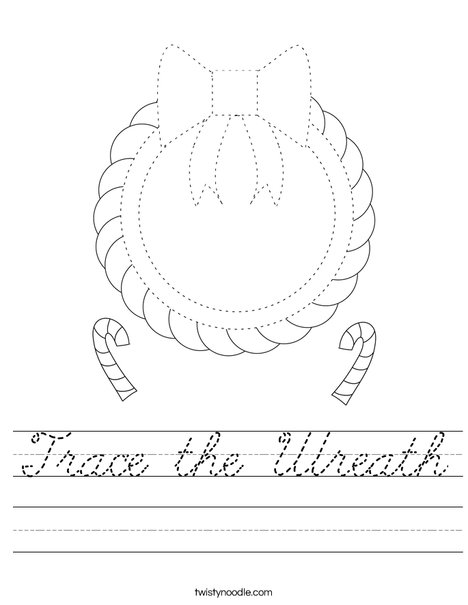 Trace the Wreath Worksheet