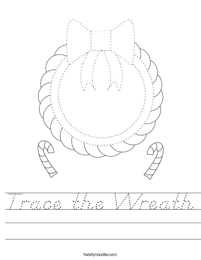 Trace the Wreath Worksheet