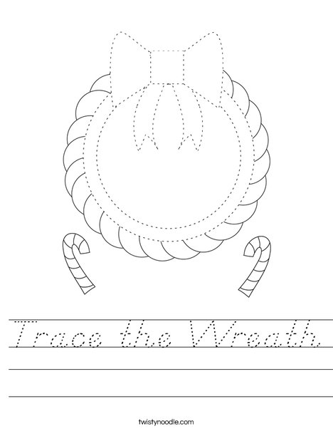 Trace the Wreath Worksheet