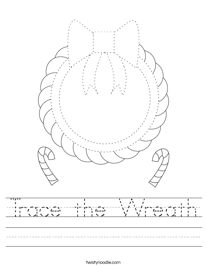 Trace the Wreath Worksheet
