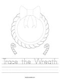 Trace the Wreath Worksheet