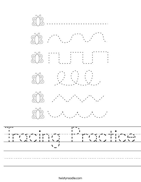 Tracing Practice Worksheet