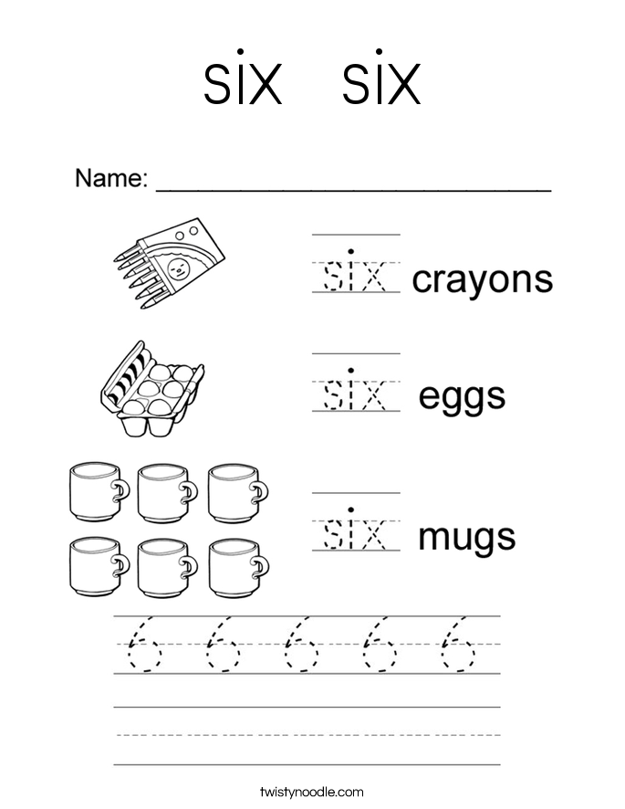 six  six Coloring Page