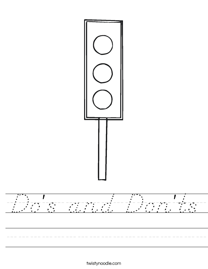 Do's and Don'ts Worksheet