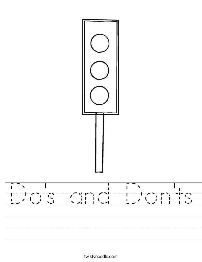 Do's and Don'ts Worksheet