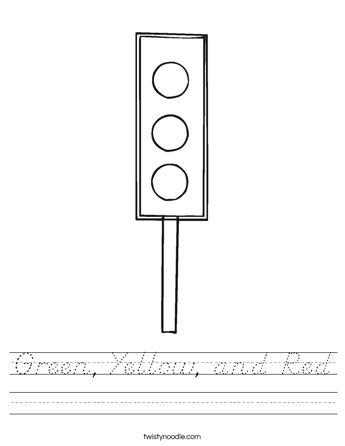 Green, Yellow, and Red Worksheet