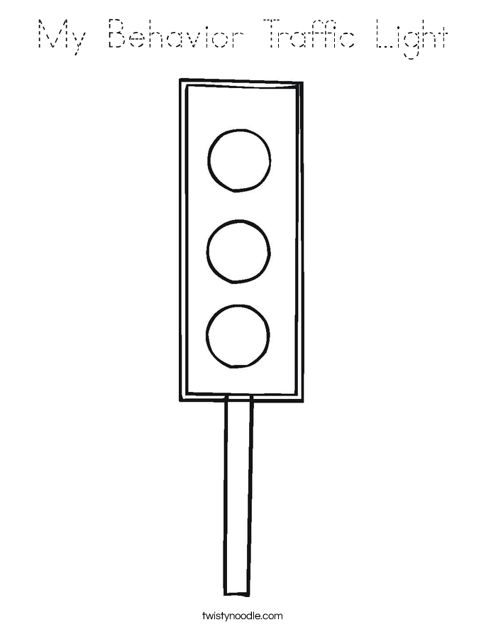 My Behavior Traffic Light Coloring Page