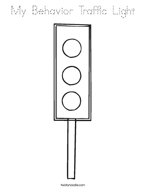 My Behavior Traffic Light Coloring Page - Tracing - Twisty Noodle