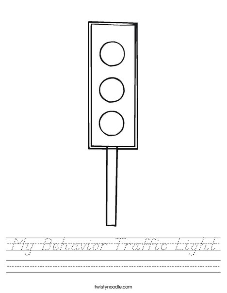 Traffic Light Worksheet
