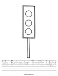 My Behavior Traffic Light Worksheet