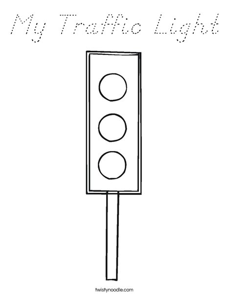 Download My Traffic Light Coloring Page - D'Nealian - Twisty Noodle