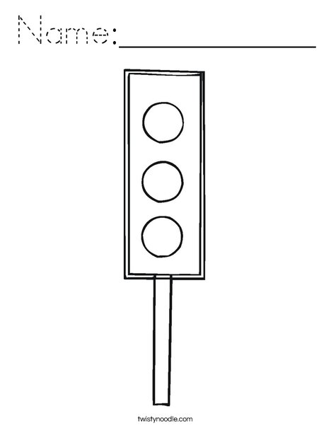 Traffic Light Coloring Page