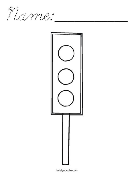 Traffic Light Coloring Page