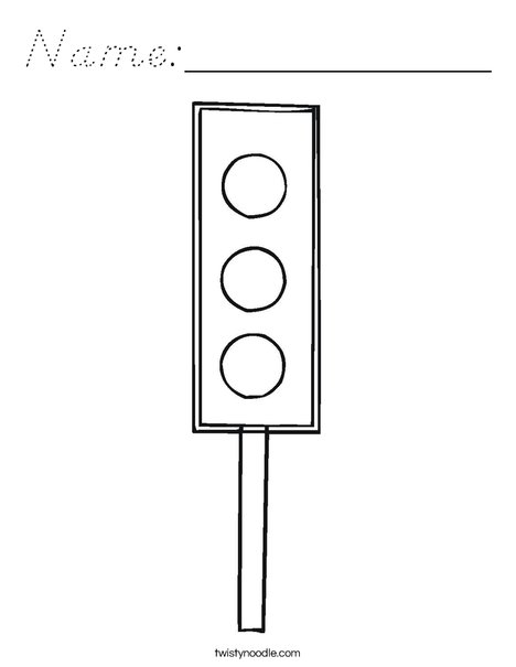 Traffic Light Coloring Page