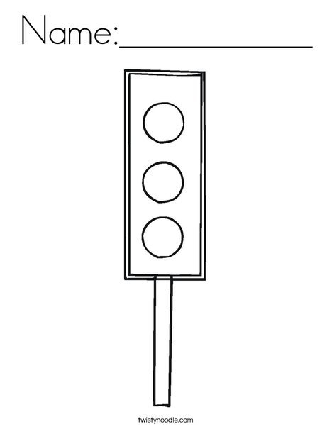 Traffic Light Coloring Page