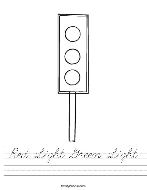 Traffic Light Worksheet