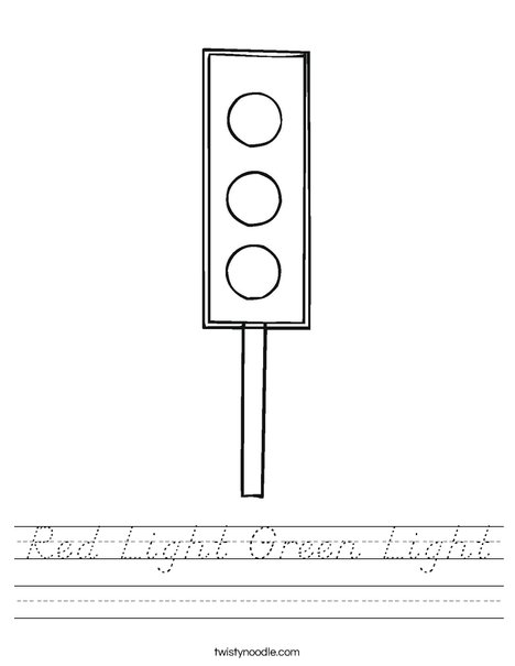 Traffic Light Worksheet