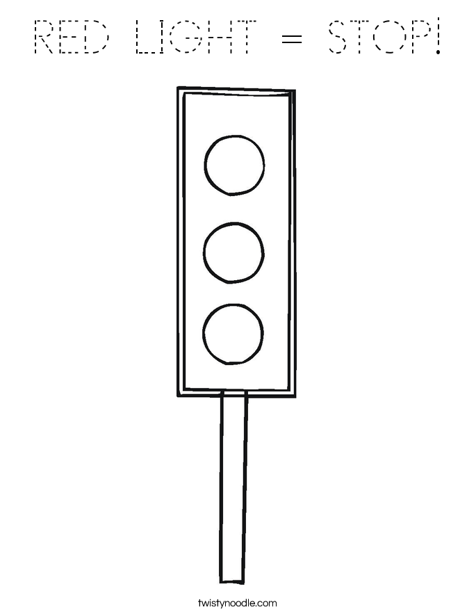 RED LIGHT = STOP! Coloring Page