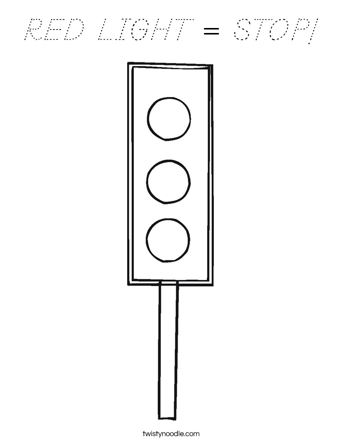 RED LIGHT = STOP! Coloring Page