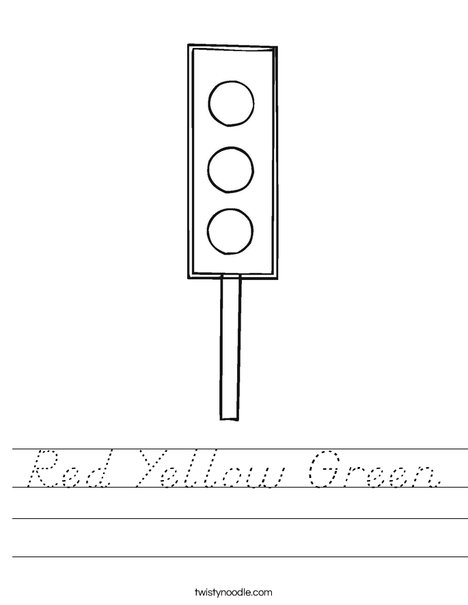 Traffic Light Worksheet