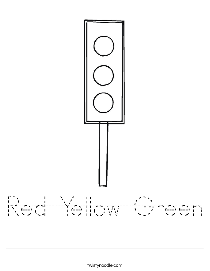 Red Yellow Green Worksheet