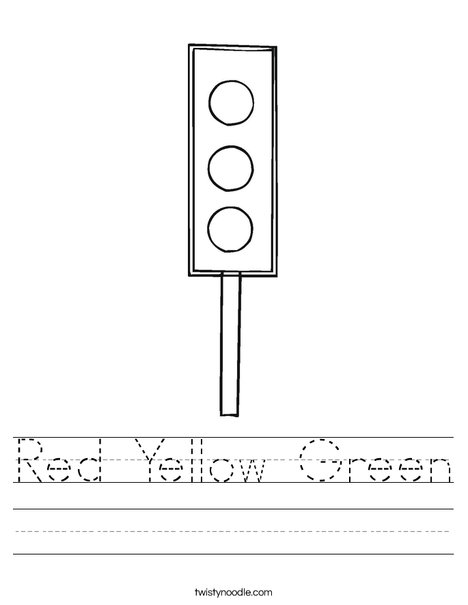 Traffic Light Worksheet