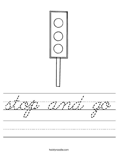 Traffic Light Worksheet