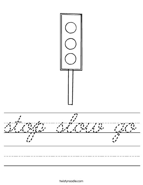 Traffic Light Worksheet