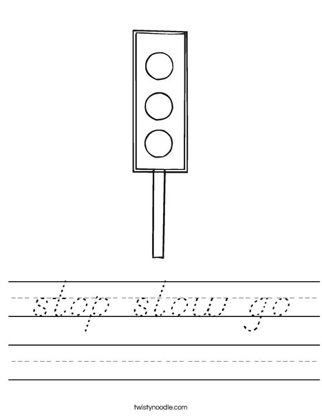 Traffic Light Worksheet