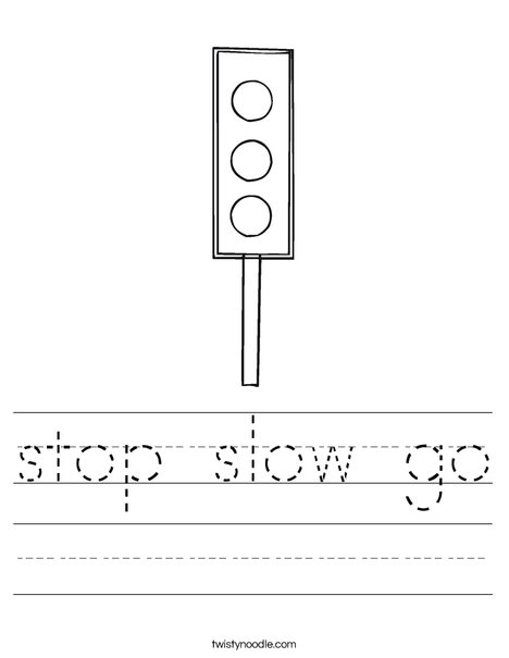 Traffic Light Worksheet